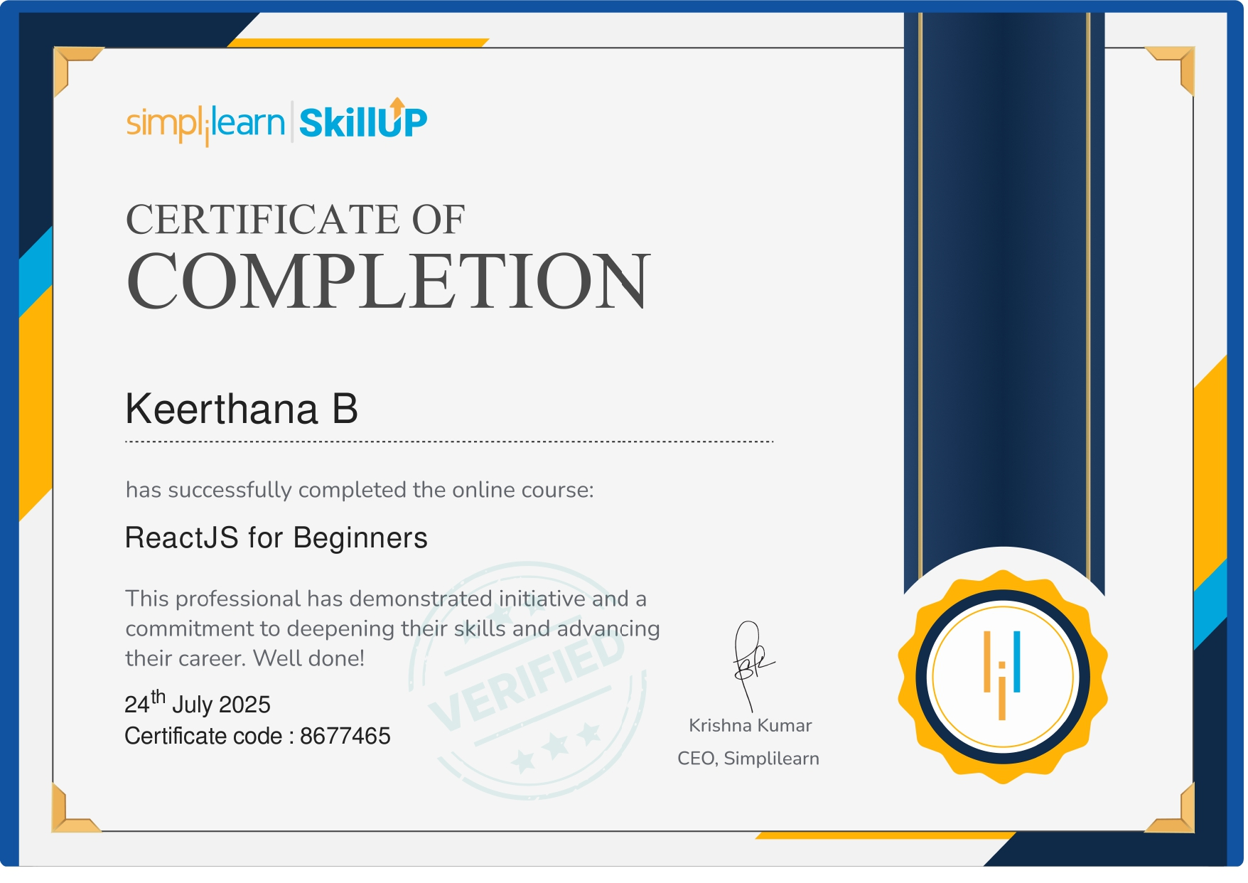 REACTJS CERTIFICATE