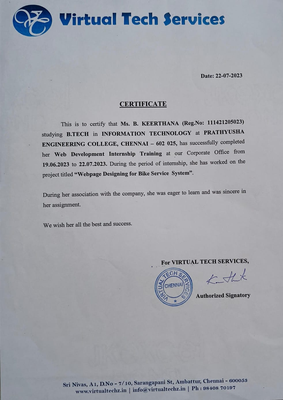 WEB DEVELOPMENT CERTIFICATE